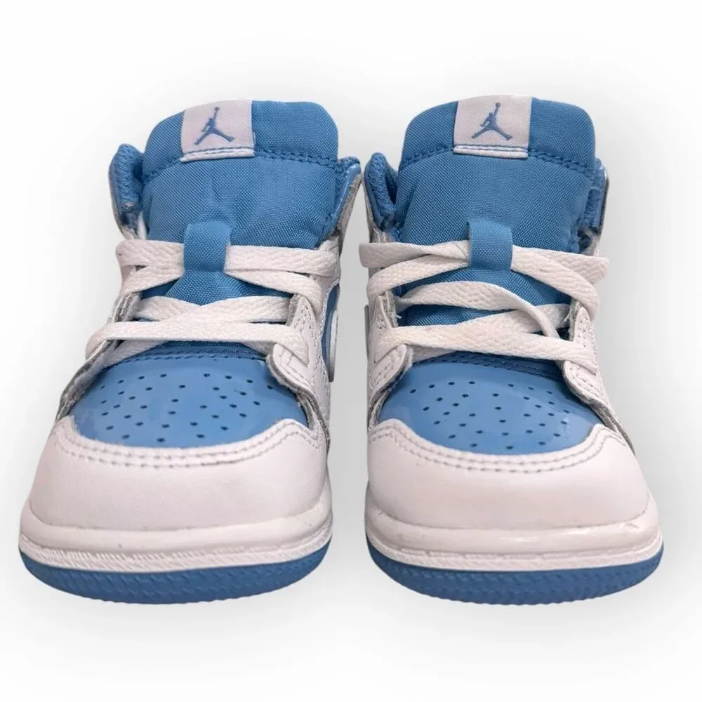 Nike Jordan 1 Mid SE TD Toddler Shoes White Legend Blue UNC FZ3931-114 size 6C